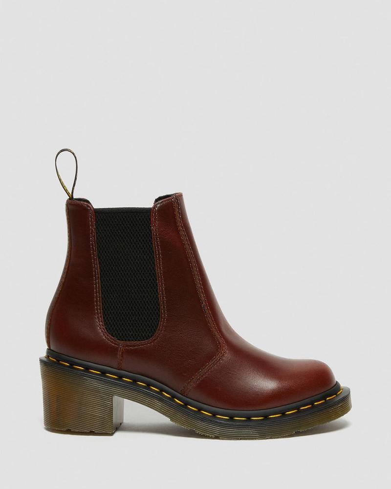 Botas de Tacon Dr Martens Cadence Cuero Tacón Mujer Marrom | MX 635WNB